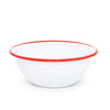Enamelware Splatter Cereal Bowl | Red Rim